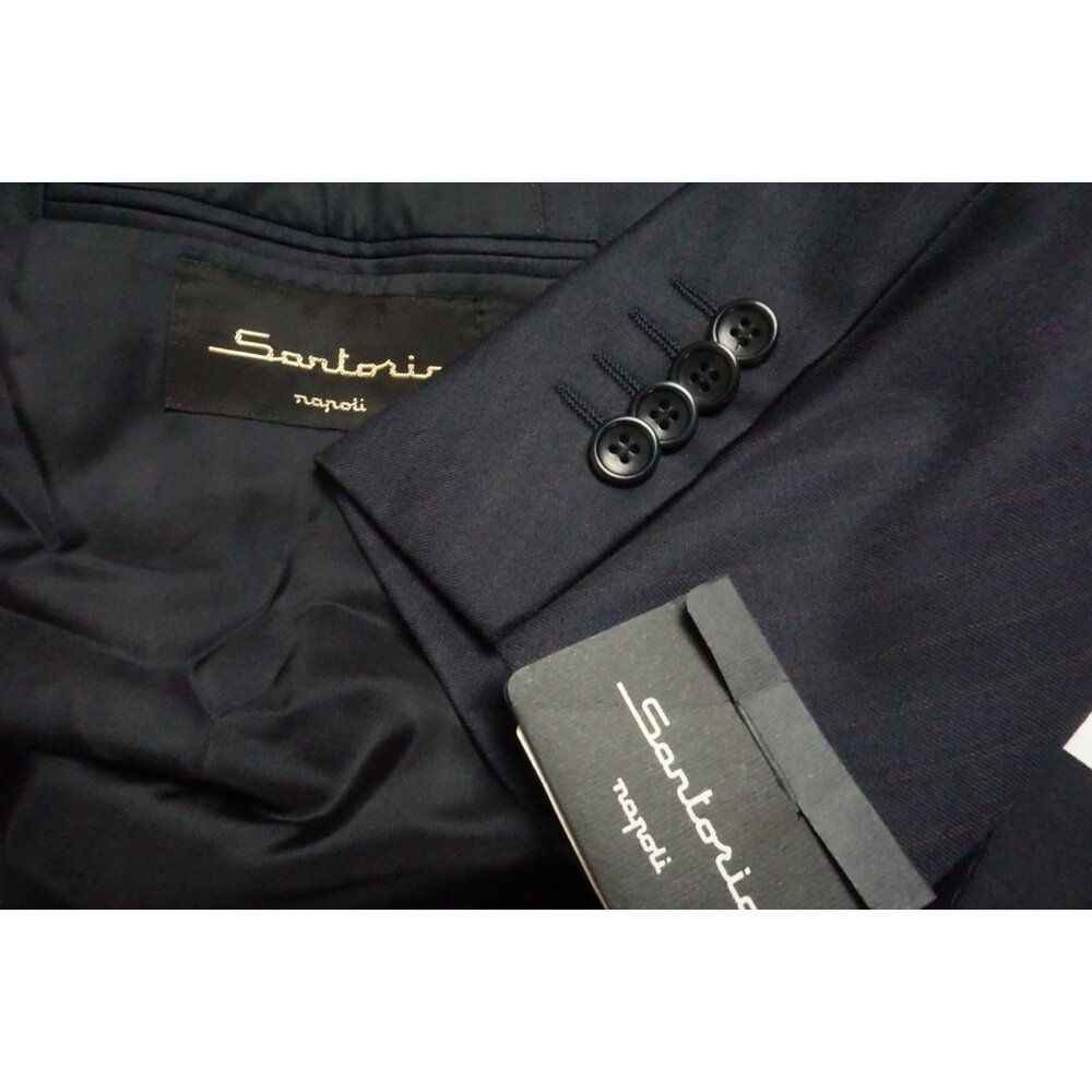 Sartorio Napoli Blue Striped S110s Wool 2 Pc Suit Jacket Pants 42R BRAND NEW
